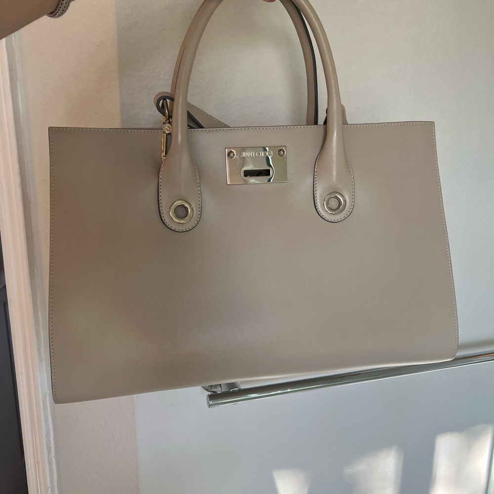 Jimmy Choo Cream Leather Tote Top Handles & long strap included - Picture 2 of 8